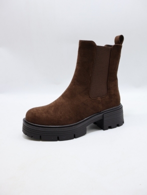 Botki damskie na płaskim (36-41) 2612-07 BROWN