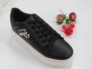 Buty sportowe damskie na płaskim (36-41) W-13 BLACK/WHITE