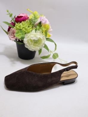 Sandały damskie na płaskim (36-41) P-320 BROWN-SKÓRA