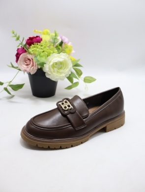 Mokasyny damskie na płaskim (36-41) 333-323 MAROON