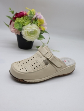 Klapki damskie na płaskim (36-42) C9916-5 BEIGE