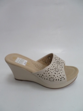 Klapki damskie na koturnie (36-41) B-12 BEIGE