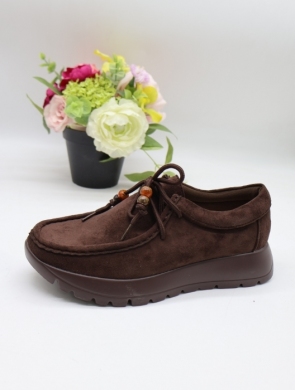 Półbuty damskie na płaskim (36-41) 6889 BROWN