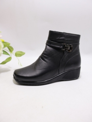 Botki damskie ocieplane na koturnie (37-42) B107 BLACK