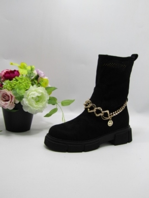 Botki damskie na płaskim (36-41) 26128 BLACK