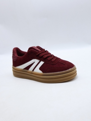 Buty sportowe damskie na płaskim (36-41) C3902 WINE