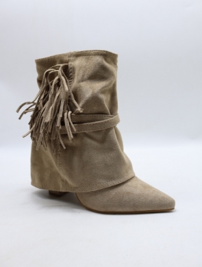 Botki damskie na obcasie (36-41) 2517 KHAKI