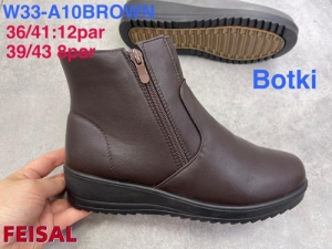 Botki damskie ocieplane na koturnie (36-41) W33-A10 BROWN