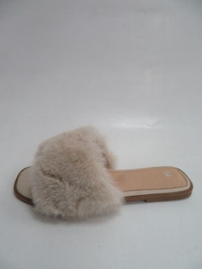 Klapki damskie z futerkiem (36-41) LS92 BEIGE