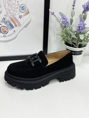 Mokasyny damskie na płaskim (36-41) H8-257 BLACK