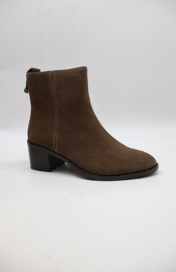Botki damskie ocieplane na obcasie (36-41) B3-001 BROWN-SKORA