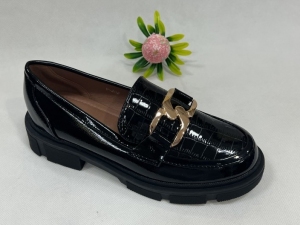 Mokasyny damskie na koturnie (36-41) W-202 BLACK