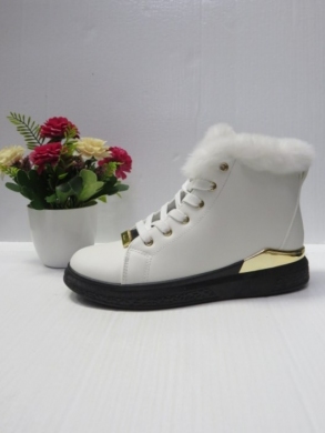 Botki damskie ocieplane na płaskim (36-41) 3007-2 WHITE/BLACK