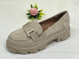 Mokasyny damskie na koturnie (36-41) H193 BEIGE