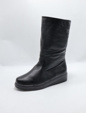 Kozaki damskie ocieplane na płaskim (39-43) 2323-6 BLACK