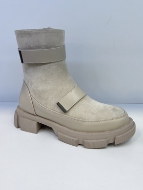 Botki damskie ocieplane na płaskim (36-41) WL-55 BEIGE