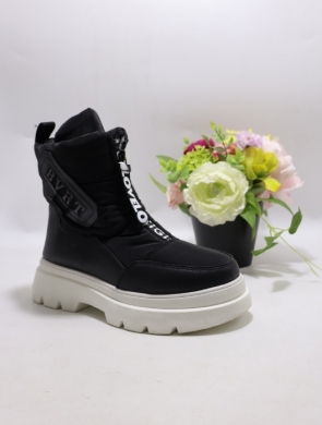 Botki damskie ocieplane na płaskim (36-41) 5707-1 BLACK