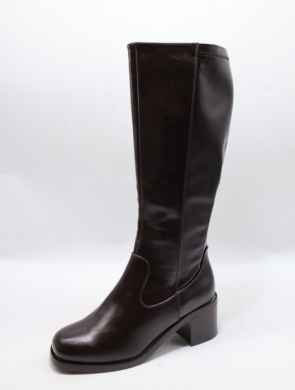 Kozaki damskie na obcasie (36-41) 9261 BROWN
