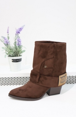 Botki damskie na obcasie (36-41) BM237 BROWN