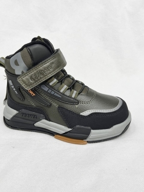 Buty sportowe chłopięce ocieplane (26-31) P812-1 BLACK/AGREEN
