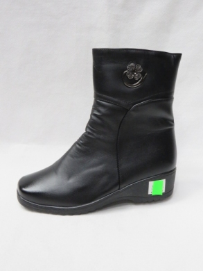 Botki damskie ocieplane na koturnie (37-42) B11 BLACK