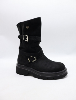 Kozaki damskie ocieplane na płaskim (36-41) JK37 BLACK