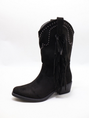 Kozaki damskie na obcasie (36-41) LQ158 BLACK