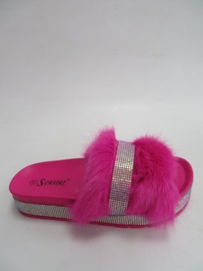 Klapki damskie z futerkiem (36-41) CK187 FUSHIA