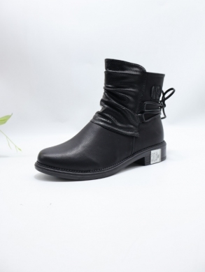 Botki damskie ocieplane na płaskim (36-42) 7585-1 BLACK