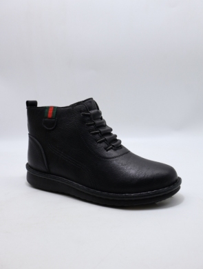 Botki damskie ocieplane na płaskim (36-42) 25303-1 BLACK