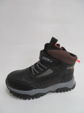 Botki chłopięce ocieplane (32-37) F829 BLACK/ORANGE