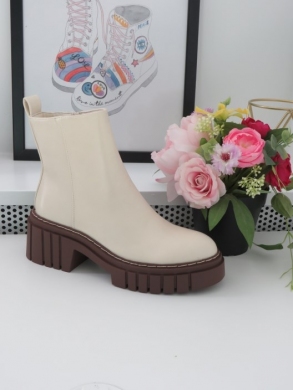 Botki damskie na płaskim (36-41) 8592 BEIGE