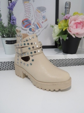 Botki damskie na obcasie (36-41) 8355 BEIGE
