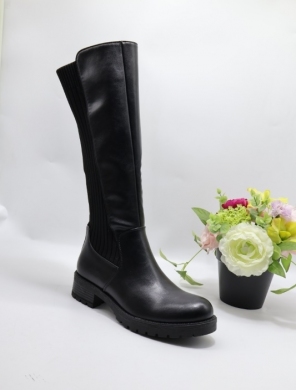 Kozaki damskie ocieplane na płaskim (36-41) JW96 BLACK