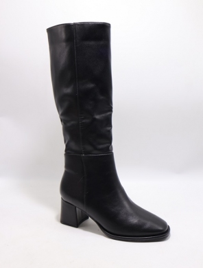 Kozaki damskie ocieplane na obcasie (36-41) L002A BLACK