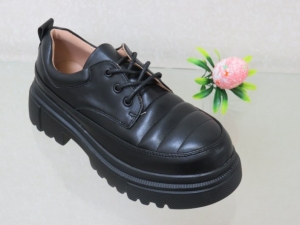 Półbuty damskie na płaskim (36-41) C21-8681 BLACK