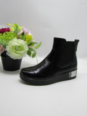 Botki damskie ocieplane na płaskim (36-41) W33-82 BLACK