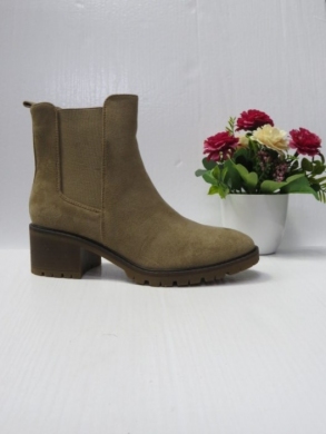 Botki damskie ocieplane na obcasie (36-41) 5691 KHAKI