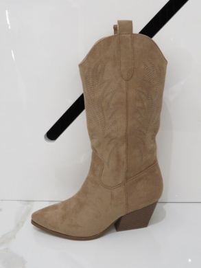 Kozaki damskie ocieplane na obcasie (36-41) DQR7565 KHAKI