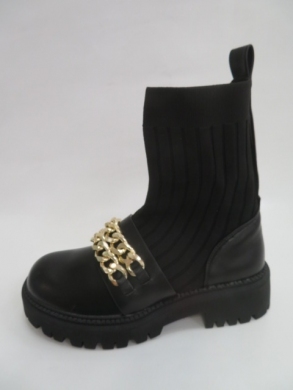 Botki damskie jesienne na płaskim (36-41) 8508 BLACK
