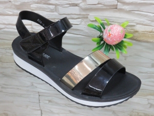 Sandały damskie na koturnie (36-41) 888-9 BLACK/BEIGE