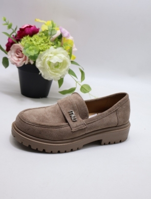 Mokasyny damskie na płaskim (36-41) LP0907 KHAKI/MIC