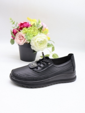 Buty sportowe damskie na płaskim (39-43) DBK01-5 BLACK