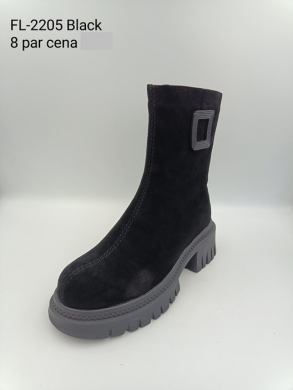 Botki damskie ocieplane na obcasie (36-41) FL-2205 BLACK