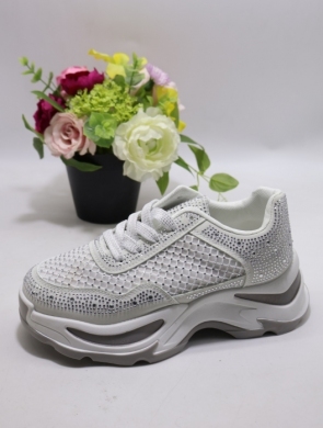Buty sportowe damskie na płaskim (36-41) 88-116 WHITE