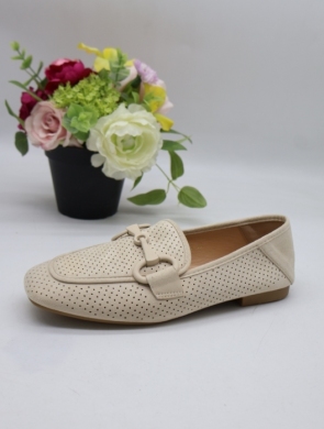 Mokasyny damskie na płaskim (36-41) 68-363 BEIGE