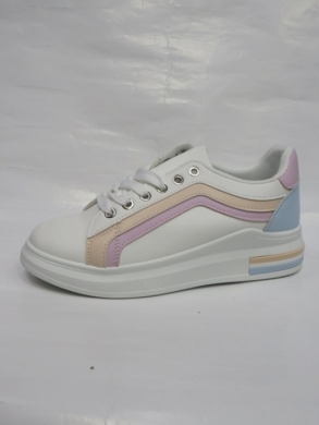 Buty sportowe damskie na płaskim (36-41) BB2207 WHITE