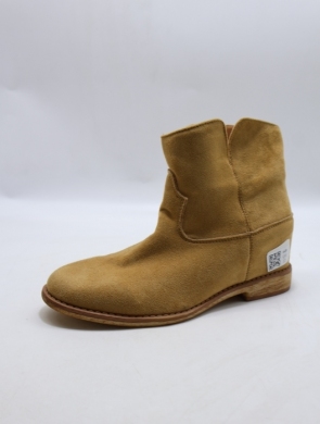 Botki damskie ocieplane na płaskim (36-41) A3708 CAMEL