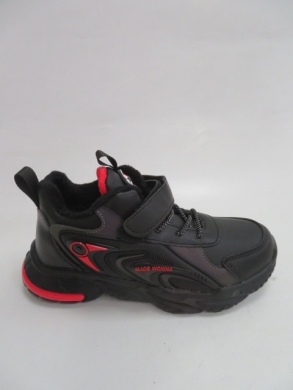 Buty sportowe chłopięce ocieplane (32-37) P691 BLACK/RED
