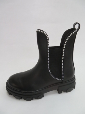 Botki damskie jesienne na płaskim (36-41) 6463 BLACK